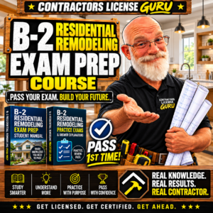 CSLB B-2 Residential Remodeling Contractor Exam Prep Course