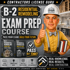 B-2 Residential Remodeling California Contractors Exam Prep Course