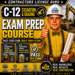C-12 Excavation & Grading Exam Prep Course for the CSLB.