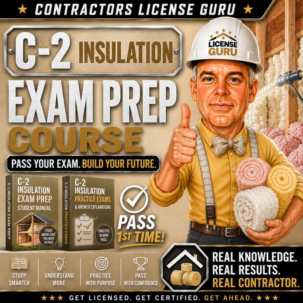 C-2 Insulation Contractors License CSLB Exam Prep Course