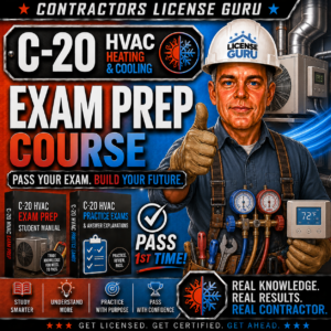 C-20 HVAC California Contractors License Exam Prep Course for the CSLB