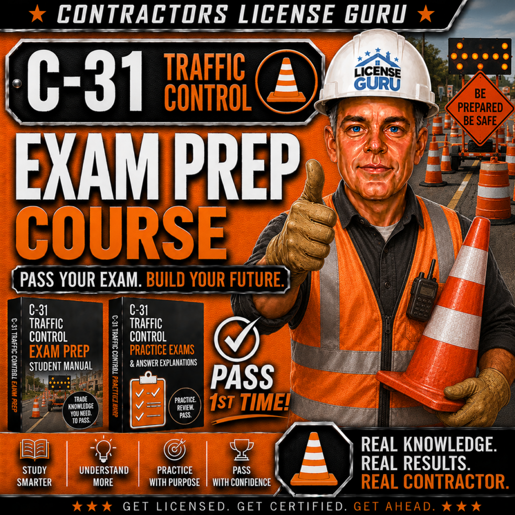 C-31 Traffic Control Exam Prep Course for CSLB
