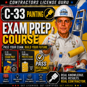 C-33 Painting CSLB Exam Prep Course for California.