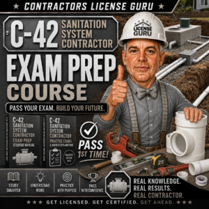 C-42 Sanitation Contractor CSLB Exam prep course