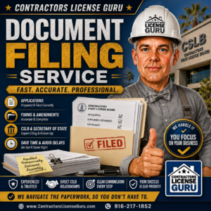 CSLB Document Filing Service
