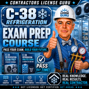 C-38 CSLB Refrigeration Contractors Exam Course