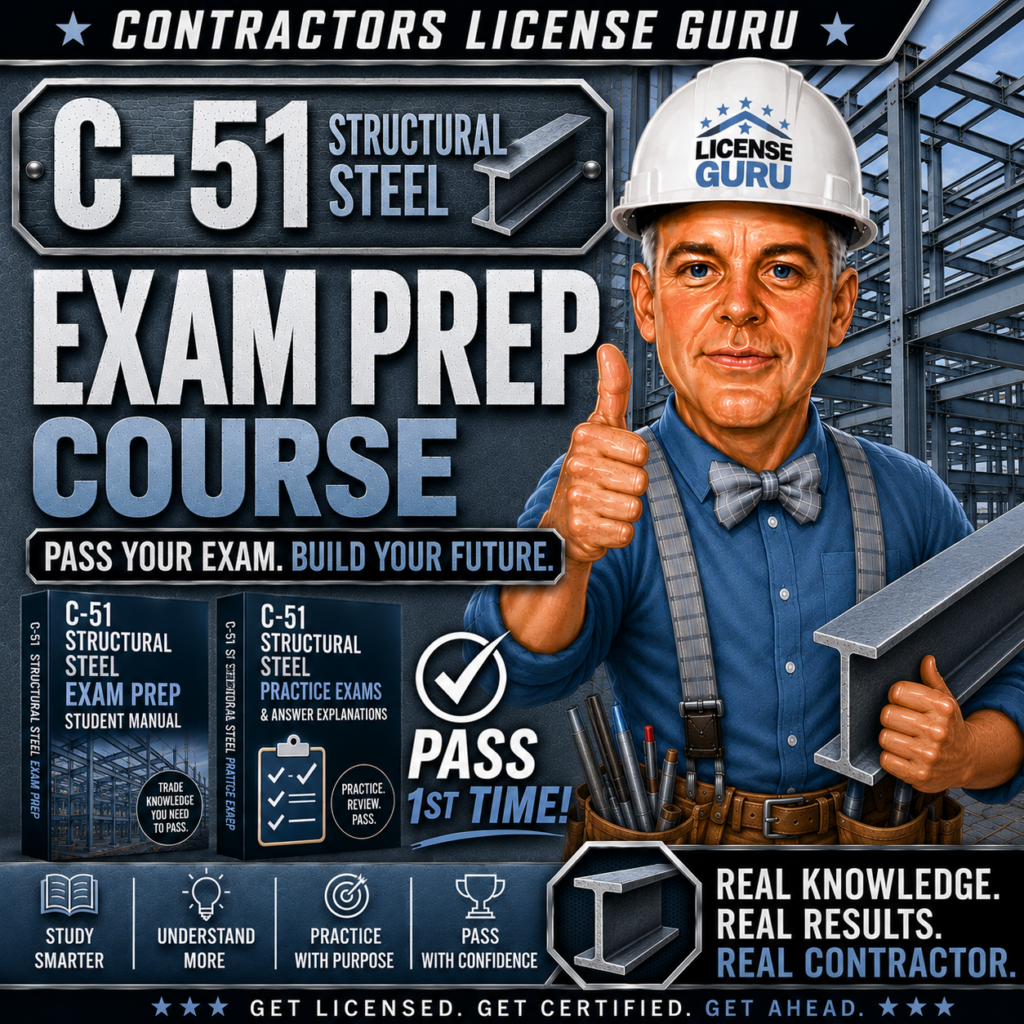 C-51 CSLB Structural Steel Contractors Exam Prep Course