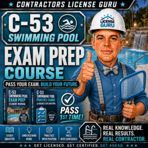 C-53 CSLB Swimming Pool Exam Prep Course