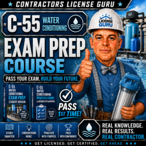CSLB C-55 Water Conditioning Exam Prep Course