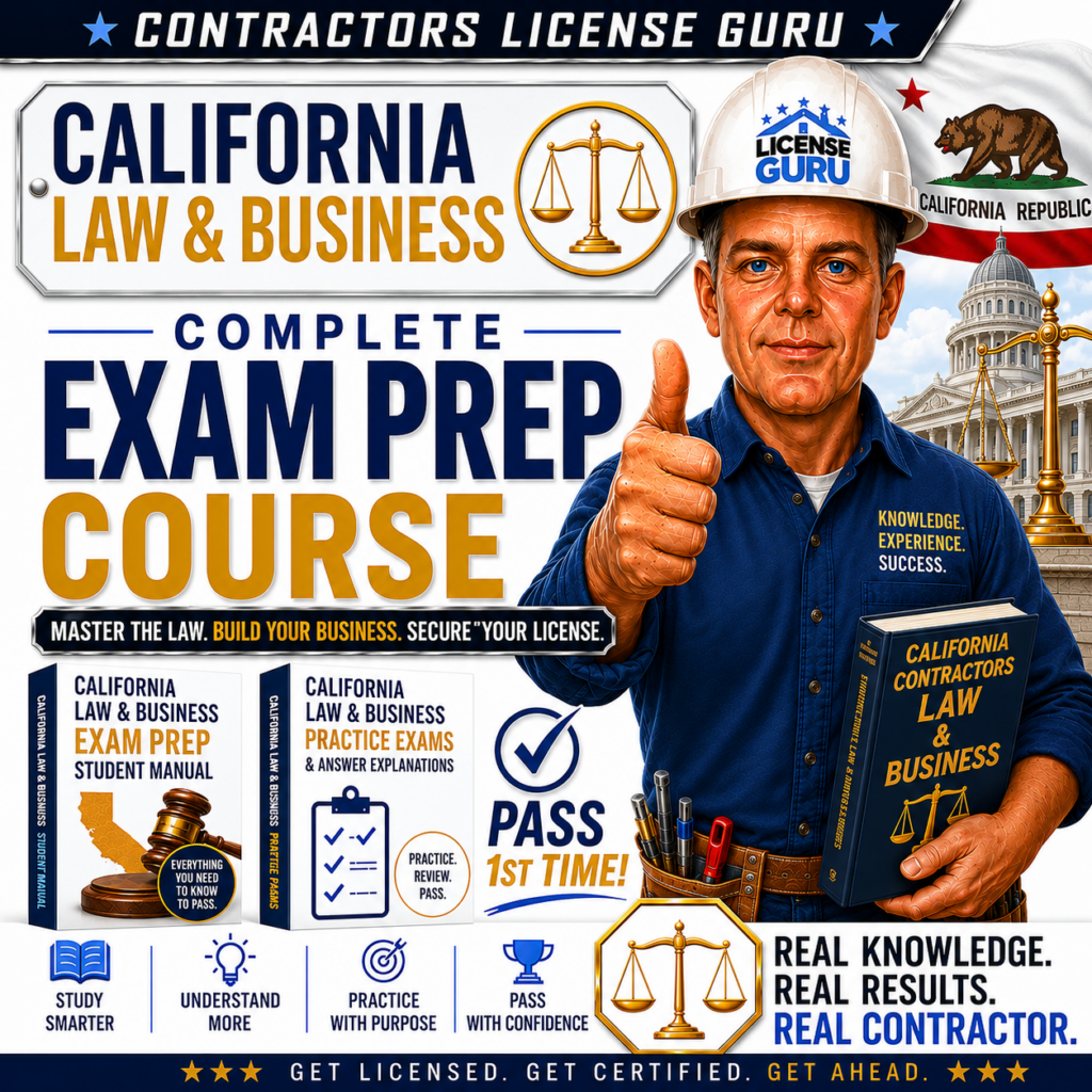 CSLB Law & Business Exam Prep Course for California.