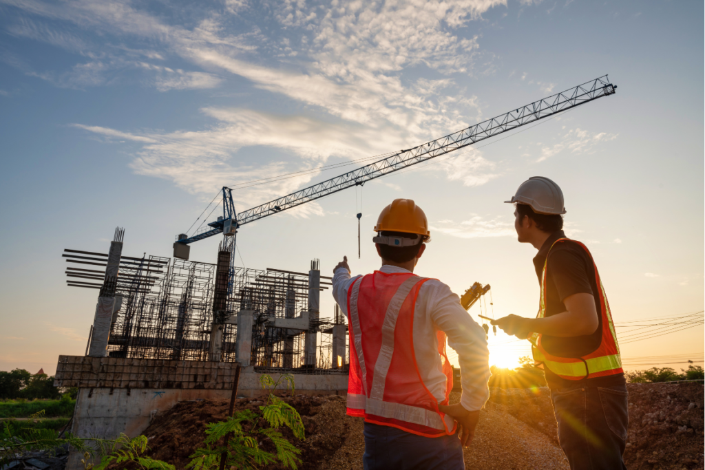Contractors looking at construction